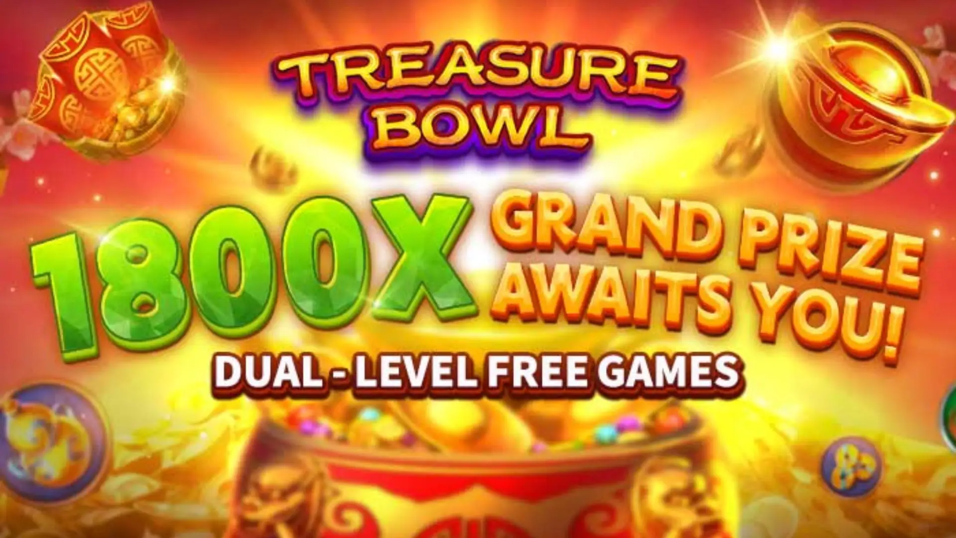 Multiplicadores Treasure Bowl 68z - 7777x Máximo com Tigela Dourada